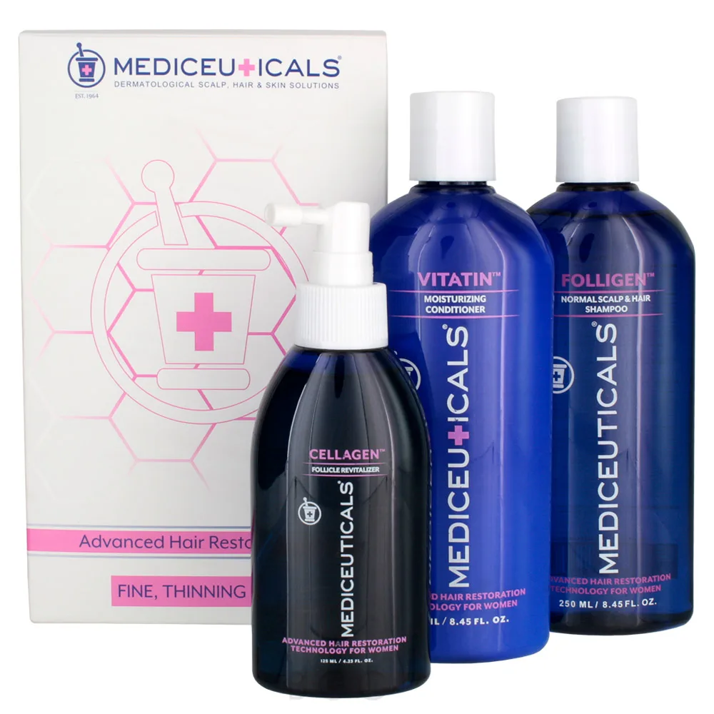 MEDIceuticals Women's Advanced Hair Restoration Kit For Fine, Thinning Hair 3piece 3 MEDIceuticals Women's Advanced Hair Restoration Kit For Fine, Thinning Hair 3piece