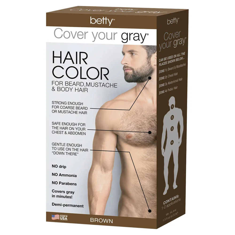Betty Beauty Cover Your Gray - Men's Hair Color For Beard, Mustache, & Body 5 Betty Beauty Cover Your Gray - Men's Hair Color For Beard, Mustache, & Body - Image 3